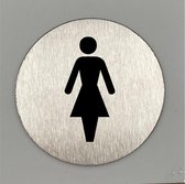 WC bord RVS vrouw ø 75 mm zelfklevend