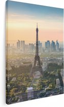Artaza Canvas Schilderij Skyline Van Parijs Met De Eiffeltoren - 60x80 - Foto Op Canvas - Canvas Print