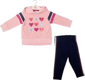 Babybol, 2 delige sweatset, jogging, huispak roze navy maat 62