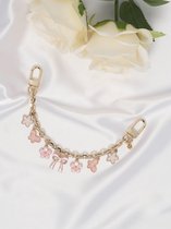 XARI Collections - ‘Feeling Pink’ Bag Charm, Chain Charm - Handgemaakte Tashanger - Ketting voor handtas - Tas Charm - Bloem hanger - Bloem Bedeltjes - Bloem ketting - Bloemetjes k
