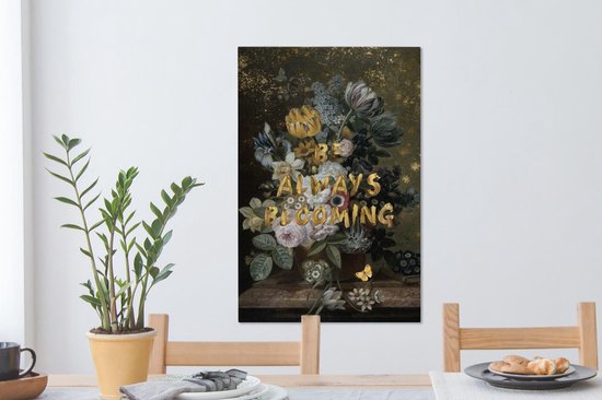 Peintures sur toile Nature morte aux fleurs - Eelke Jelles Eelkema - Citation - 60x90 cm - Décoration murale