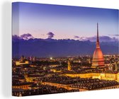 Tableau Toile Turin - Soir - Lumière - 60x40 cm - Décoration murale