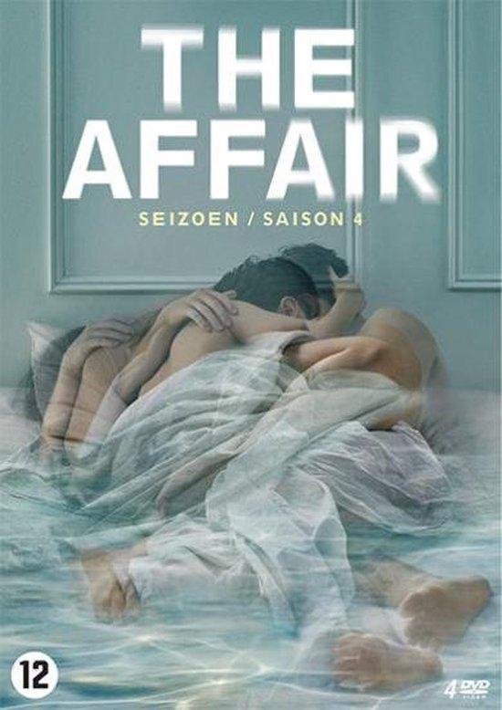 The Affair - Seizoen 4 DVD-hoes met een intiem koppel in bed, bedekt met lakens.