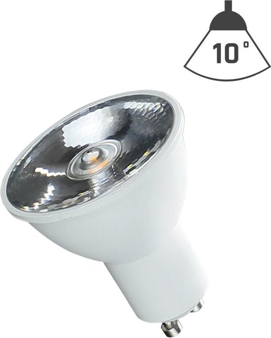 LED spot GU10 - 6W vervangt 38W - 4000K helder wit licht - 10° lichtspreiding