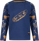 4President- jongens-shirt, longsleeve-Manfred-kleur: bruin, blauw, wit-maat 110