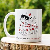 You are my sweetie  - Customized mokken en bekers - mokken met tekst - mokken - bekers - cadeautje - cadeau voor vrouw - cadeau vor man - keramiek servies - valentijn cadeautje voor haar - va