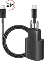 WISEQ Samsung Snellader + 2 meter USB C kabel  - Zwart