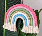 Akyol - Macrame touw - Macrame plantenhanger - Macrame wandkleed - Macrame wanddecoratie - Babykamer decoratie 20 cm