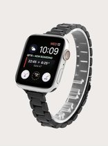 Luxe Dunne Metalen Apple Watch Bandje - Zwart - 38/40 mm - Apple Watch Series 1/2/3/4/5/6/SE Horloge Bandje - iWatch Schakel Polsband Strap RVS - Stainless Steel Watch Band