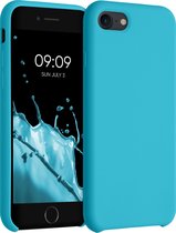 kwmobile telefoonhoesje geschikt voor Apple iPhone SE (2022) / iPhone SE (2020) / iPhone 8 / iPhone 7 - Hoesje met siliconen coating - Smartphone case in zeeblauw