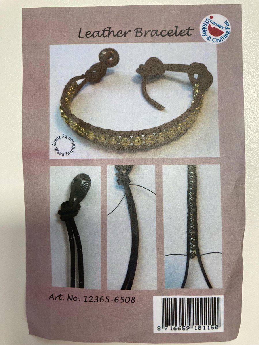 DIY armband bruin leer
