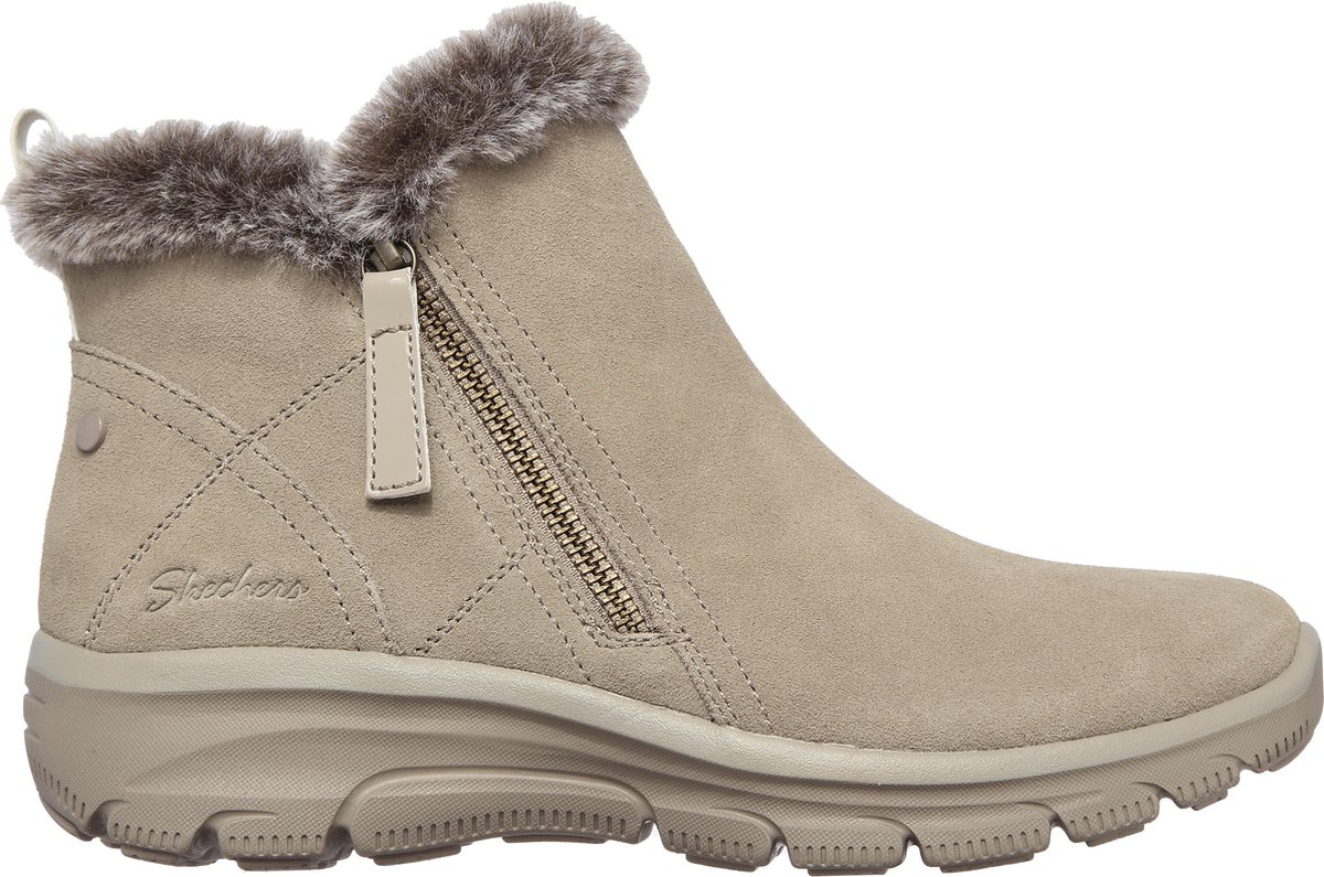 Skechers Easy Going-High Zip Dames Laarzen - Taupe - Maat 39 op Prijzenvolger.com