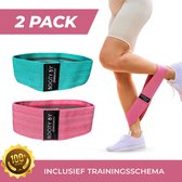 Yanaika Post - Booty band set - Weerstandsband - Resistance band - Fitness elastiek - Inclusief Trainingsschema - 2 stuks