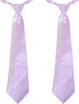 4x stuks lila carnaval verkleed paarse stropdas 40 cm verkleedaccessoire voor dames/heren