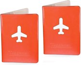 4x stuks paspoort houders rood 13 cm - Reis documentenhouders paspoorthoezen