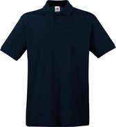 Donkerblauw polo shirt premium van katoen voor heren - Polo t-shirts voor heren S (EU 48)