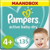 Pampers Active Baby Dry Maat 4+ - 135 Luiers Maandbox