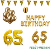 65 jaar Verjaardag Versiering Pakket Goud
