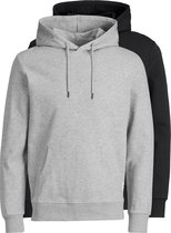 Jack & Jones Basic Sweat Trui - Mannen - Licht grijs - Zwart