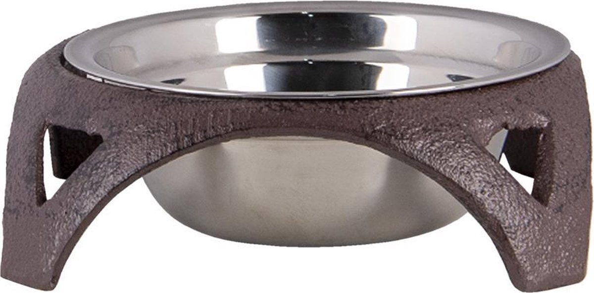 Clayre & Eef Voerbak hond 19x5 cm Bruin IJzer