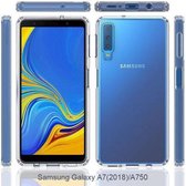 Anti shock siliconen case - Geschikt voor Samsung Galaxy A7 (2018) - Extra sterke hoeken back cover - stoot rubber siliconen - transparant