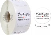 Without Lemons 500st Sluitsticker Thank You Your Order Wit (2.5CM) |Sluitzegel | Bedankje | Envelop | Bedankt | Online Webshop |Small Business | Envelop |Traktatie zakje | Cadeau | Gift |Cadeauzakje |Online Webshop|Kado| Chique inpakken| Feest|