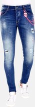 Exclusieve Spijkerbroek Slim fit Heren Stretch - 1036 - Blauw