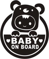 Baby On Board (wit) (20x15cm) Panda Pak