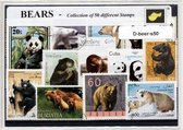 Beren – Luxe postzegel pakket (A6 formaat) : collectie van 50 verschillende postzegels van beren – kan als ansichtkaart in een A6  envelop - authentiek cadeau - kado -kaart - dieren - bruine beer - zwarte beer - grizzly - alaska - canada - panda