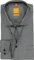 Redmond modern fit overhemd - zwart-wit geruit (contrast) - Strijkvriendelijk - Boordmaat: 37/38