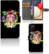 GSM Hoesje Geschikt voor Samsung Galaxy A03s Book Cover Lion Color