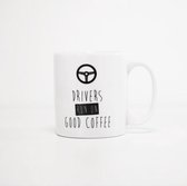 Automotive Mugs - 'Drivers run on good coffee' koffiemok - porselein - 35 ml - hoogwaardige koffiemok