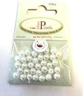 Perles en Verres Rondes - 6mm - Wit - 140 Pièces