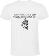 Vissen 007 Niks gevangen Heren t-shirt |  karper | vishengel | visser | Wit