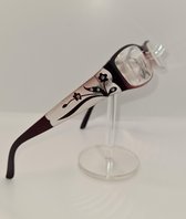 Leesbril +1.5 / grijze halfbril van metalen frame / metalen veerscharnier / bril op sterkte +1,5 / unisex leesbril met brillenkoker en microvezeldoekje / dames en heren leesbril /