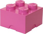 LEGO Opbergbox - Brick 4 - Roze - 6 L - 25 cm x 25 cm x 18 cm - Kunststof