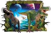 Sticker Muursticker ElitDeco 3D | Évasion Dino 3D - 60x90CM | Décoration murale | Décoration murale | Autocollant de fenêtre | Dinosaure