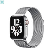 MY PROTECT® Milanese Loop Armband Voor Apple Watch Series 1/2/3/4/5/6/7/8/SE 38/40/41mm Horloge Bandje - Metalen iWatch Milanees Bandje Apple Watch - Magneet Sluiting - Zilver