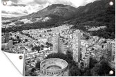 Tuindecoratie Luchtfoto van Bogota in Colombia - zwart wit - 60x40 cm - Tuinposter - Tuindoek - Buitenposter
