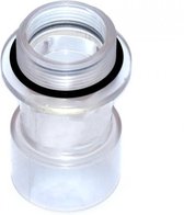Slangtule schroef 1,5 inch naar 50 mm lijm - transparant kijkglas - schroeftule / lijmtule
