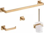 Vips toilet accessoire set 4-delig geborsteld goud