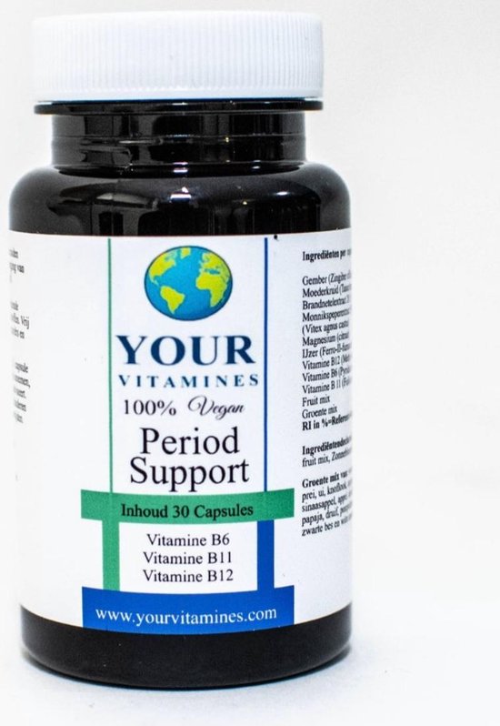 100% Vegan Your Vitamines Period Support 30 VCAPS (Helpt bij menstruatie klachten)