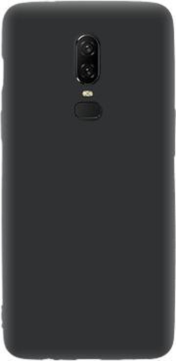 Telefoonglaasje Hoesje - Geschikt voor OnePlus 6 - TPU - Zwart - Beschermhoes - Case - Cover