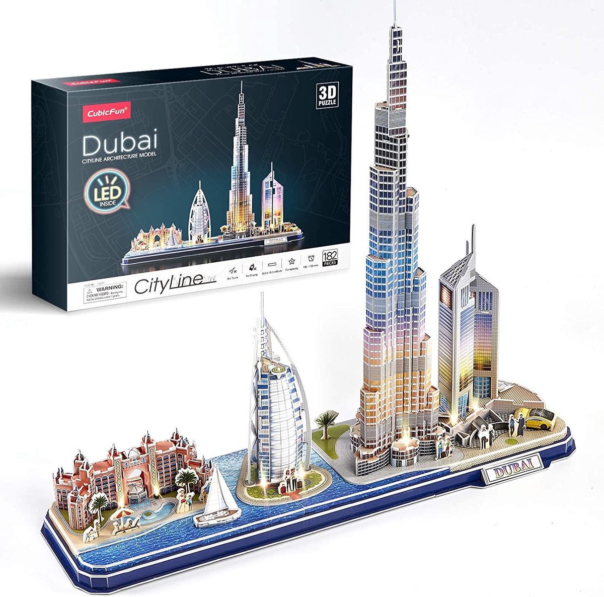 CubicFun 3D Puzzle LED Dubai Architecture Model Kit voor kinderen en  volwassenen,... | bol.com