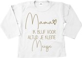 Shirt baby-dreumes-mama ik blijf voor altijd je kleine meisje-wit-goud-Maat 80