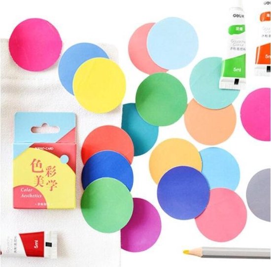 46 Rondjes Stickers - Allerlei Vrolijke Kleuren Ronde Stickers - B062 ...