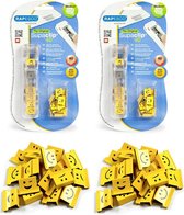 2 stuks Rapesco Supaclip 40 papierklem dispenser + 50"Emoji" clips smile – Geel papier binder