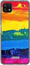 6F hoesje - geschikt voor Samsung Galaxy A22 5G -  Transparant TPU Case - Rainbow Canvas #ffffff