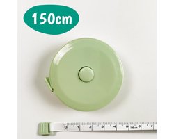 Meetlint Lichaam - Lintmeter - Rolmeter - Klussen - Hobby en Knutselen - Sport Lint - Meet Rol - Omtrekmeter - Kleding Meetband - Uitrol Meter - Rolmaat - Uitrolbaar - 1.5 Meter - Groen