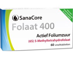 SanaCore Folaat 400 6S - Actieve Foliumzuur (5-MTHF) - 60 tabletten